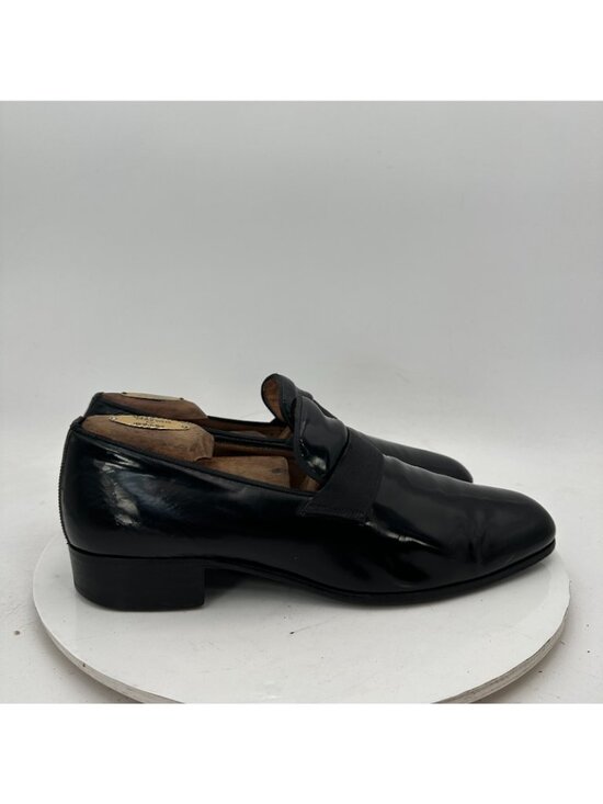 Salvatore Ferragamo Men Size 9.5D Black Patent Leather Tuxedo Loafer Dress Shoes main image 6